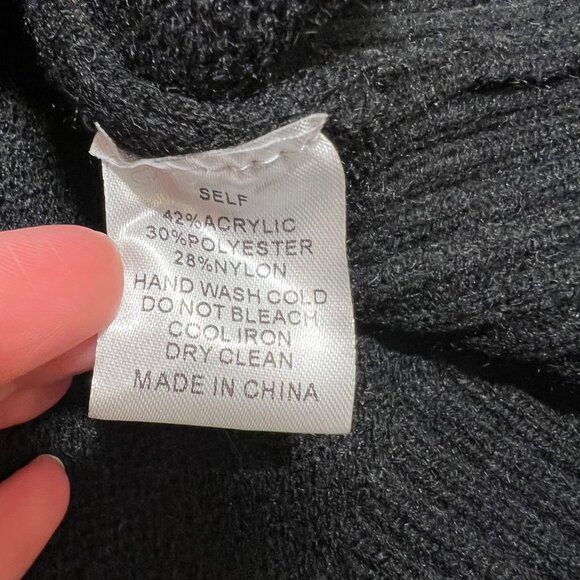 3D Knit Cherry Sweater Oversized Slouchy Black Whimsigoth Preppy Indie Medium - Picture 10 of 10